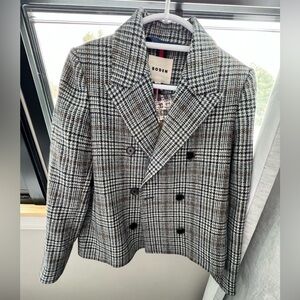 Boden Houndstooth Double-Breasted Blazer